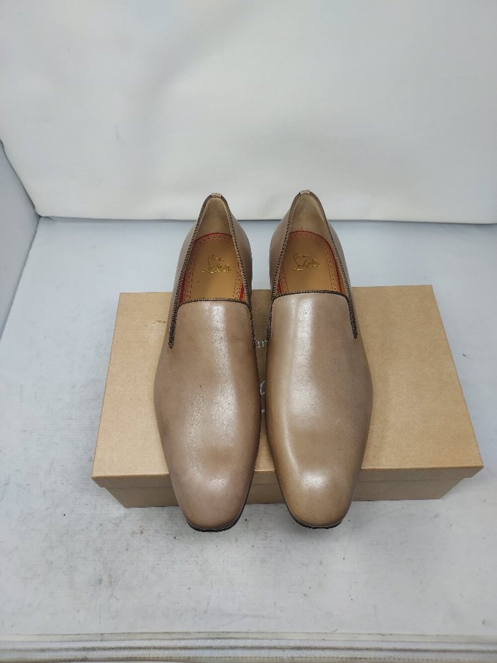 Christian Louboutin MENS Dandelion Leather Brown Roca Loafer